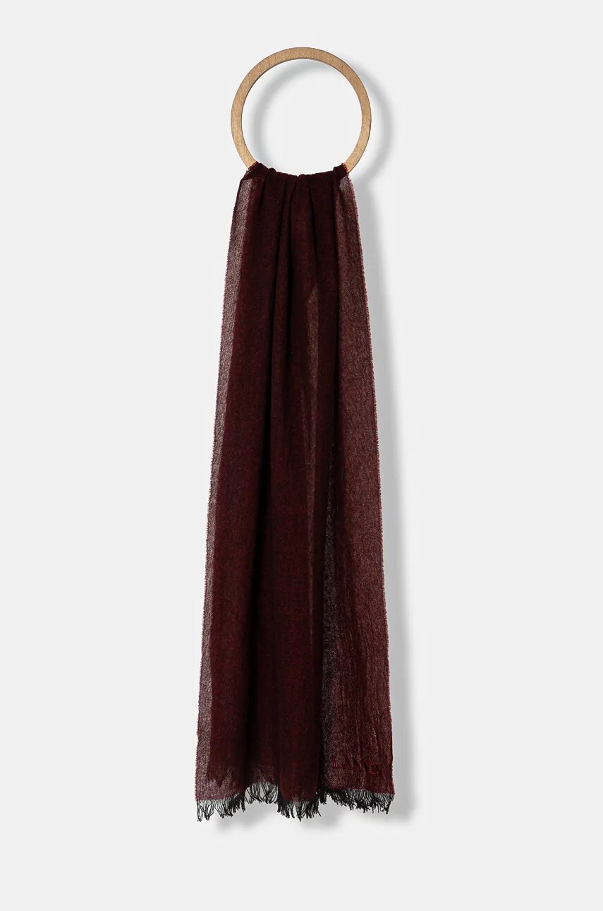 Lanvin esarfa de casmir culoarea bordo, neted, 6L5018.U7746