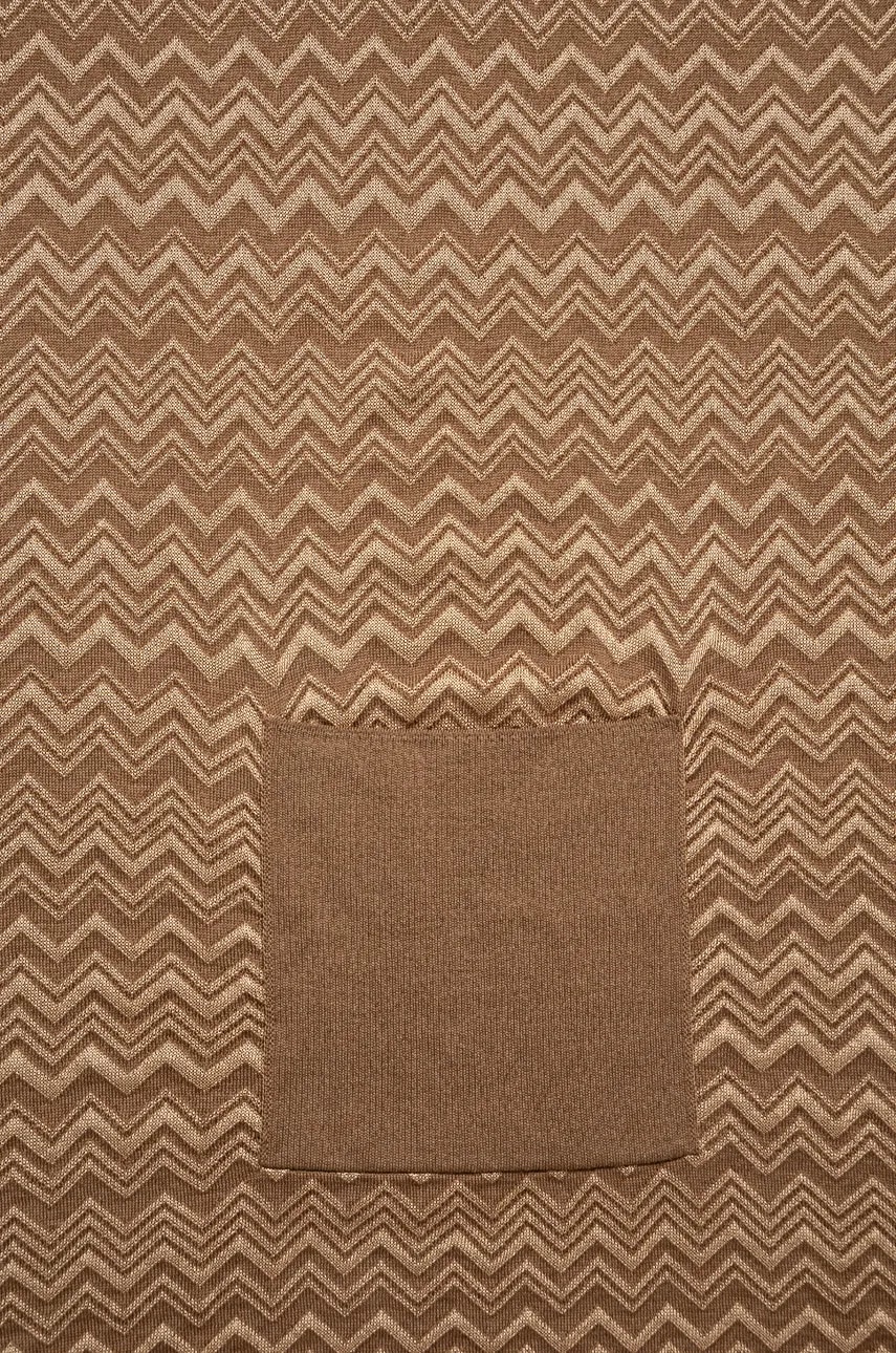 Шерстяной шарф Missoni цвет бежевый узорный MAXRWOD9857 Шерстяной шарф Missoni цвет бежевый узорный MAXRWOD9857