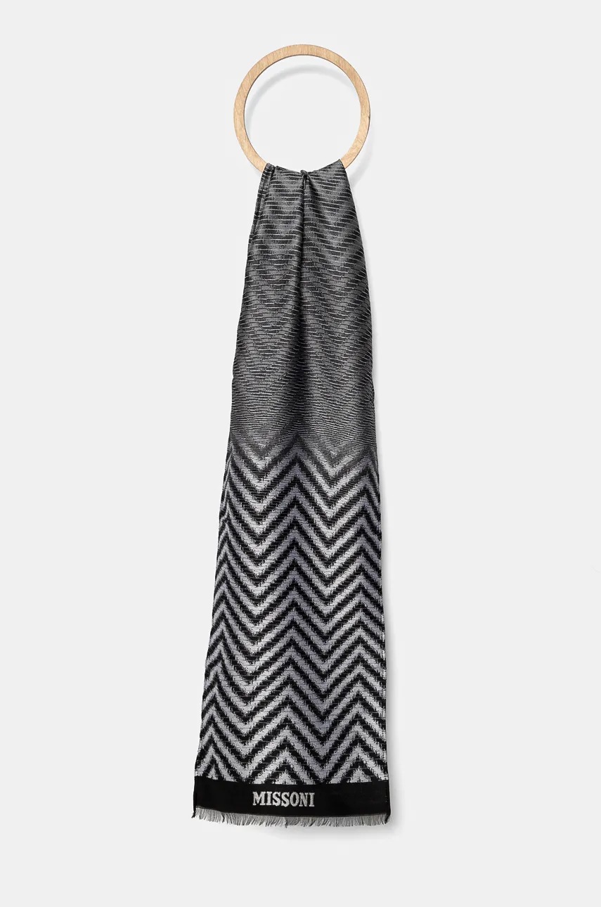

Шал с вълна Missoni в синьо с десен SAXRWMD9887, Черен