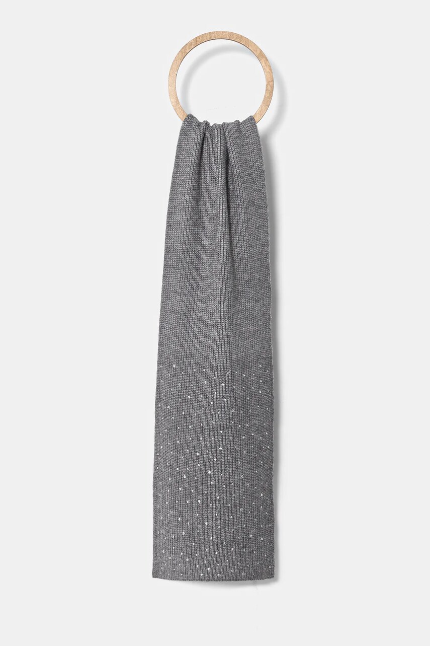 Levně Šála Guess šedá barva, s aplikací, AW5214 POL03