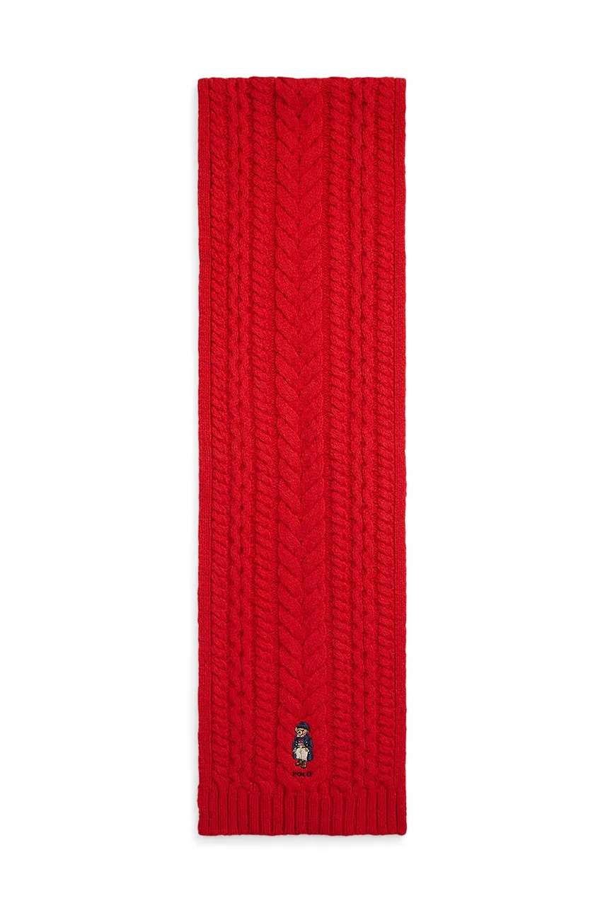 Шерстяной шарф Polo Ralph Lauren цвет красный однотонный 455961992 Шерстяной шарф Polo Ralph Lauren цвет красный однотонный 455961992