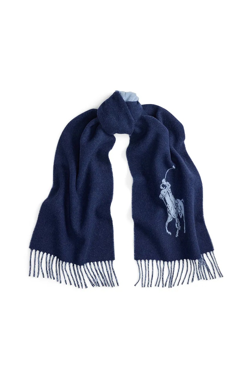 Шерстяной шарф Polo Ralph Lauren цвет серый однотонный 455954331