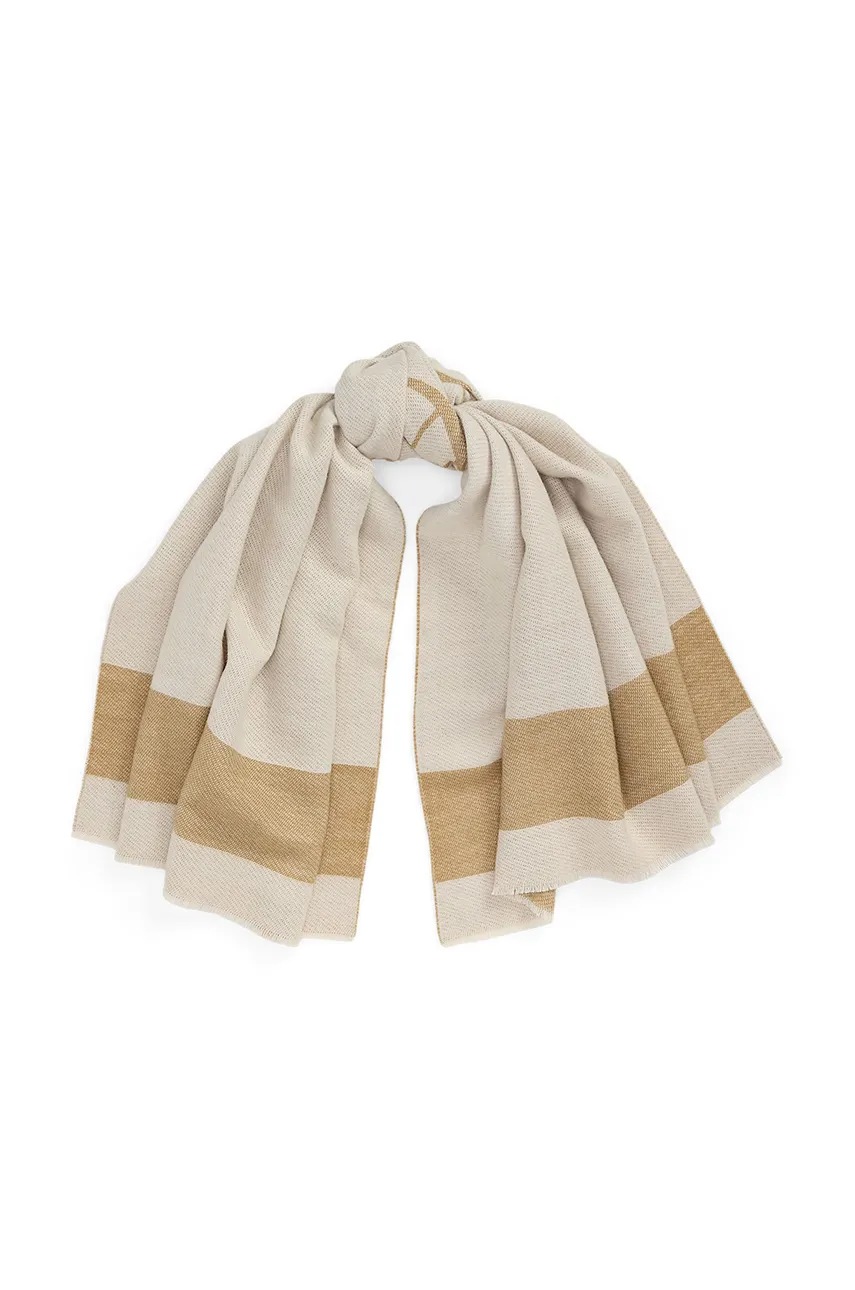 

Вълнен шал Lauren Ralph Lauren в бежово с десен 454960042, Бежов
