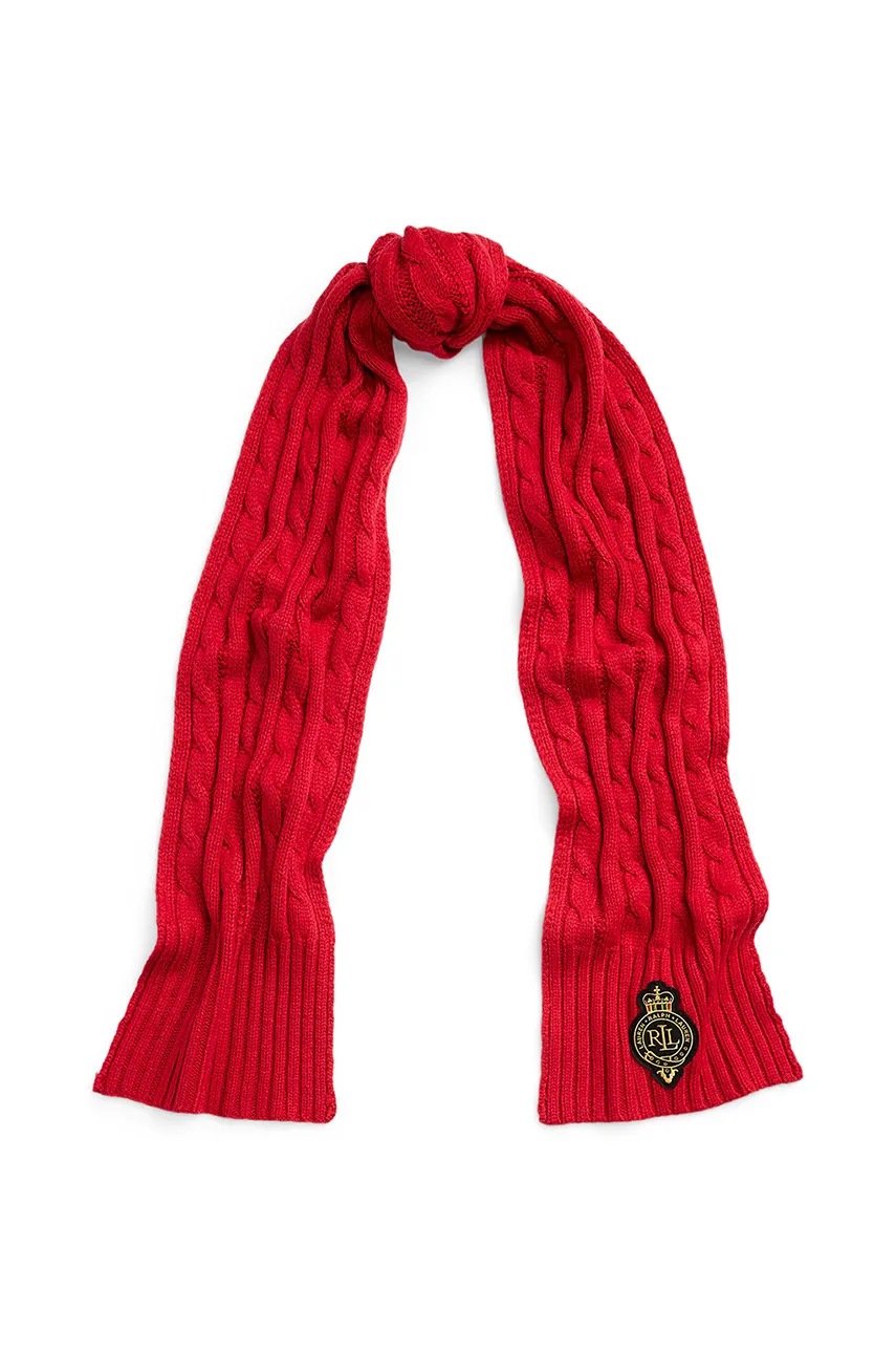 

Шал с вълна Lauren Ralph Lauren в червено с изчистен дизайн 454960071, Червен