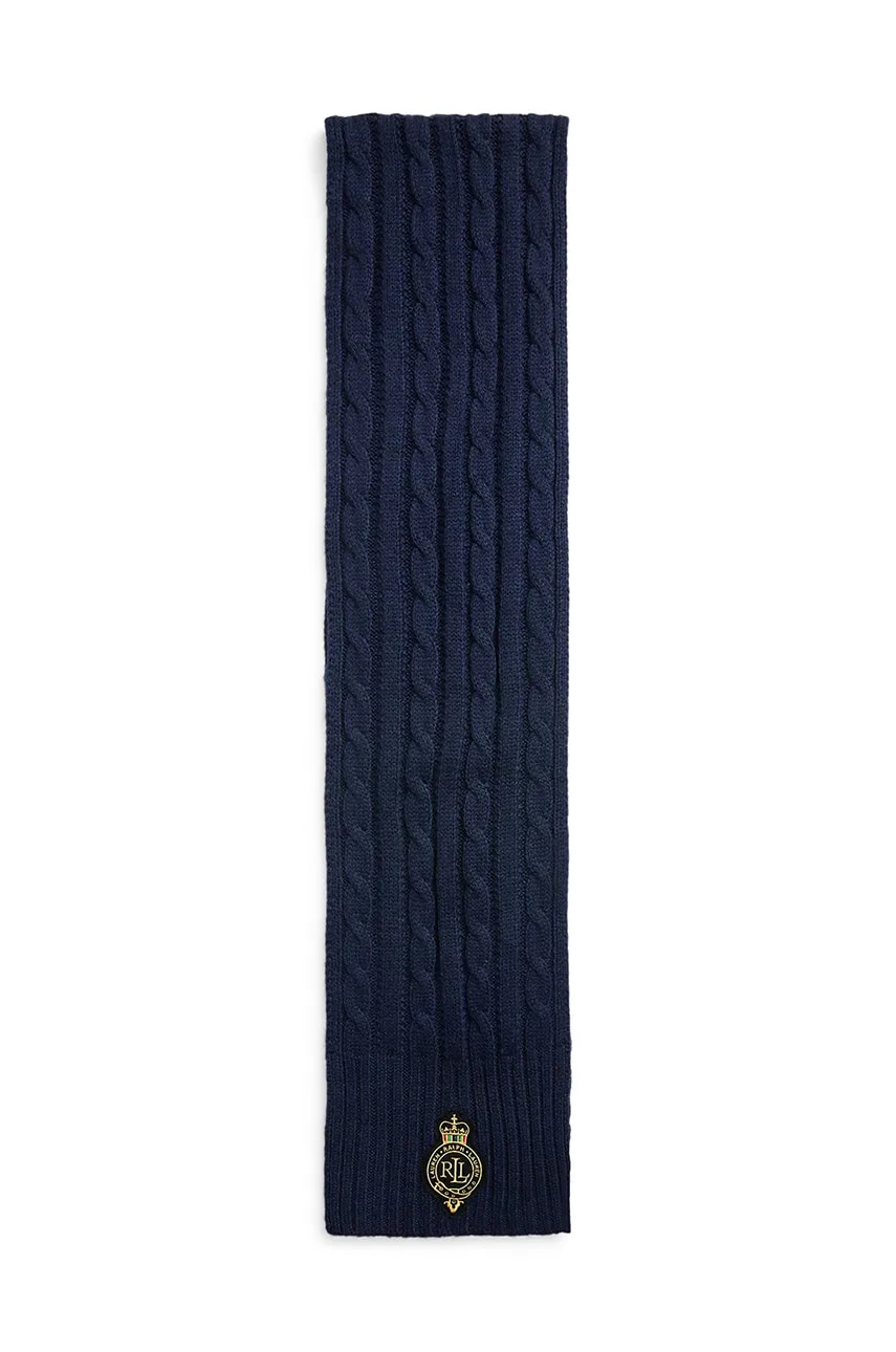 Шарф с примесью шерсти Lauren Ralph Lauren цвет синий однотонный 454960071 Шарф с примесью шерсти Lauren Ralph Lauren цвет синий однотонный 454960071