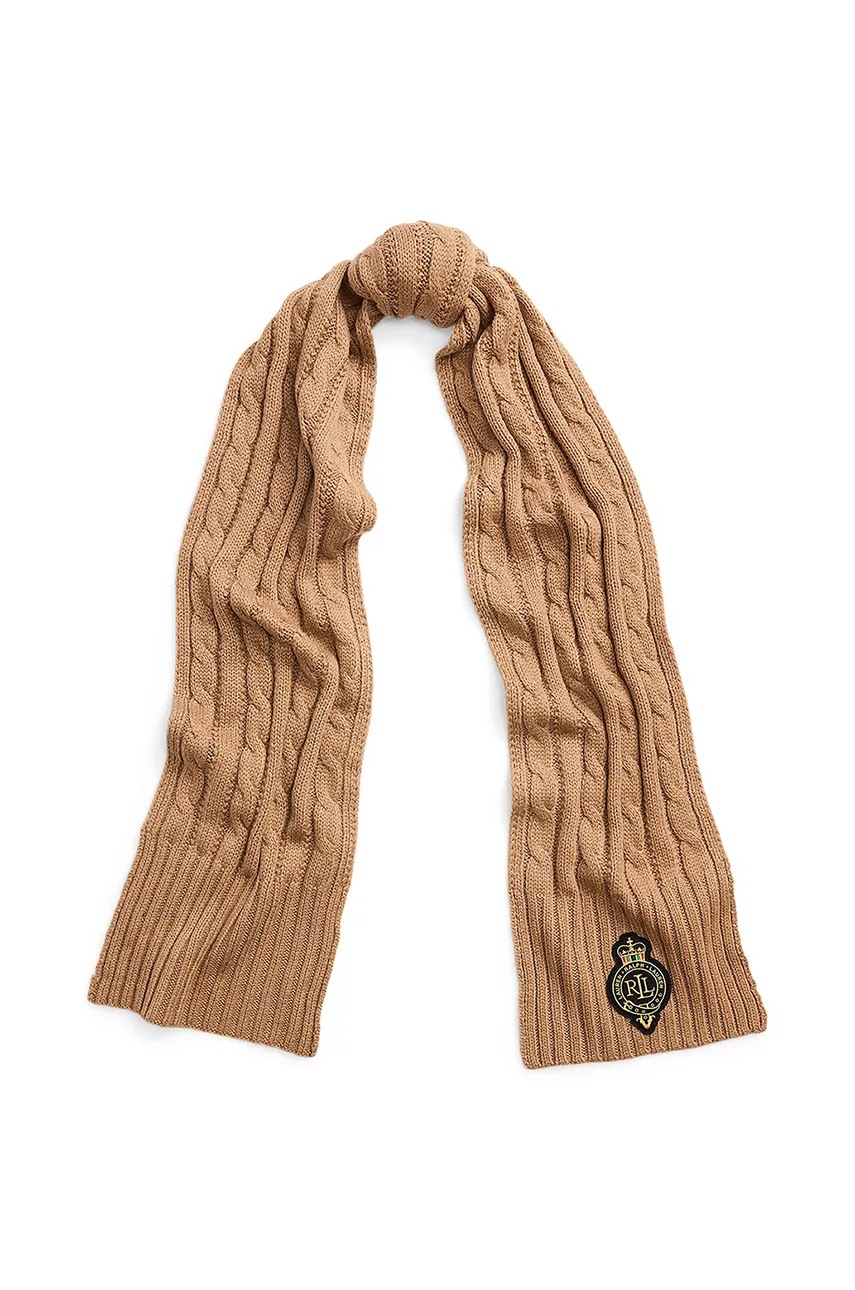 

Шал с вълна Lauren Ralph Lauren в бежово с изчистен дизайн 454960071, Бежов