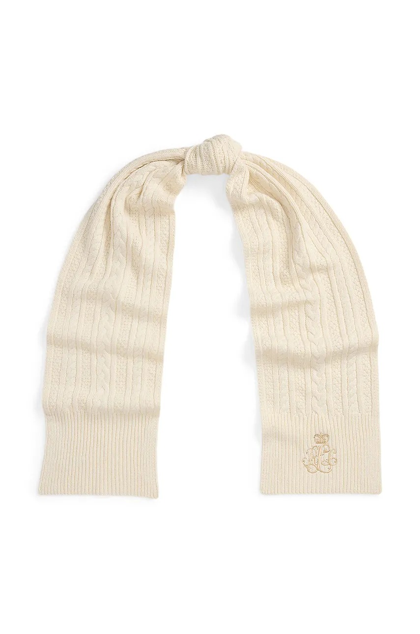 

Шал с вълна Lauren Ralph Lauren в бежово с изчистен дизайн 454960072, Бежов