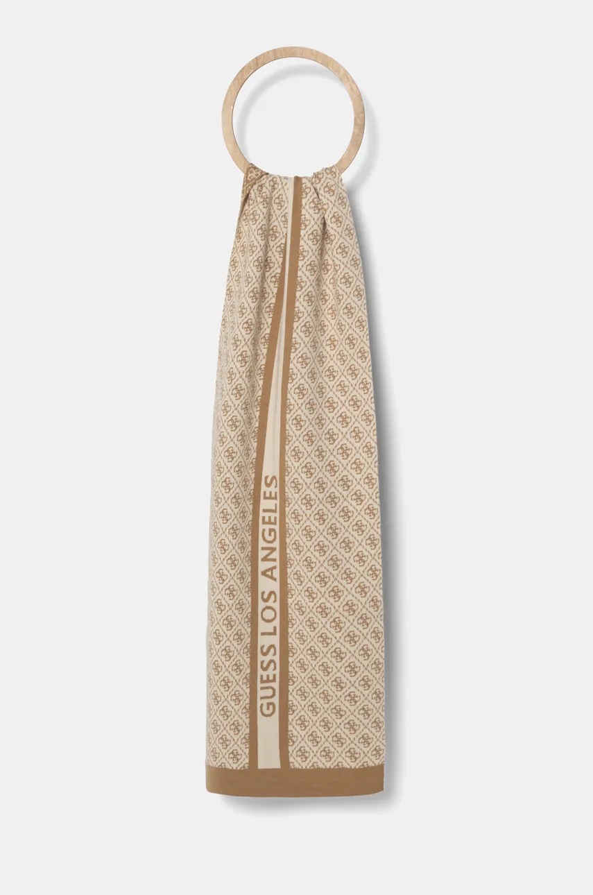 

Шал с вълна Guess SEVYN в бежово с десен W4BZ22 Z3JD2, Бежов