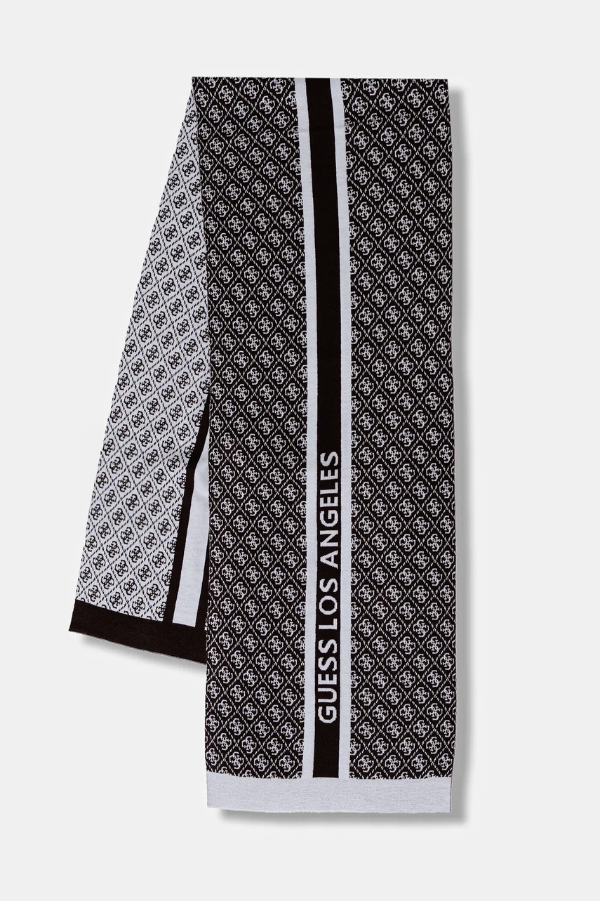 

Шал с вълна Guess SEVYN в тъмносиньо с десен W4BZ22 Z3JD2, Кафяв