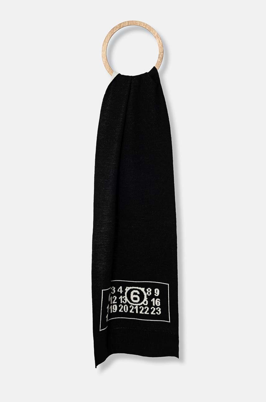 MM6 Maison Margiela esarfa din amestec de lana culoarea negru, modelator, S52TE0055.M13050