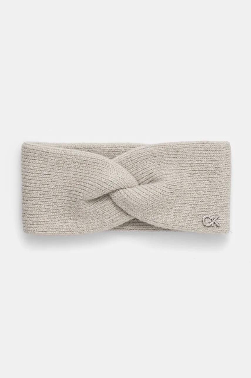 

Вълнена лента за глава Calvin Klein в сиво K60K612591, Сив