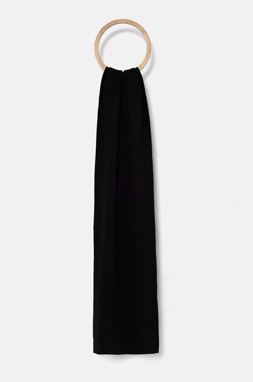 Levně Šála Calvin Klein černá barva, K60K612601