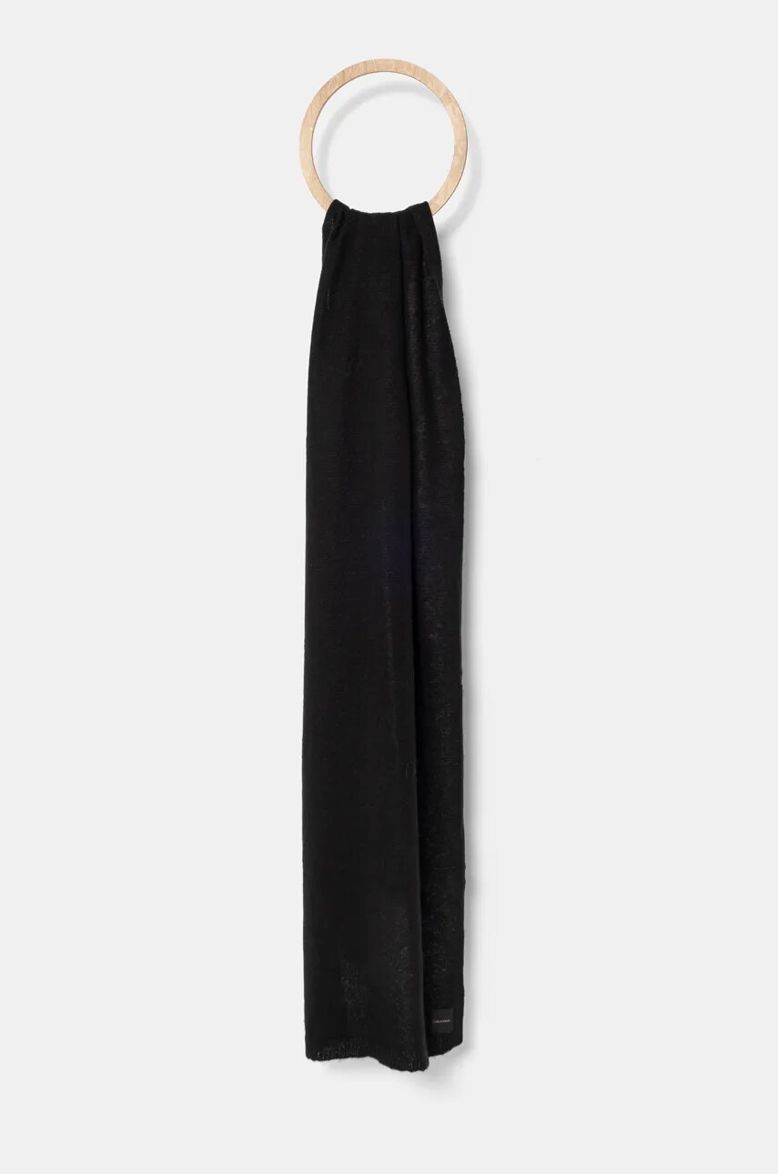 Levně Šála Calvin Klein černá barva, K60K612606