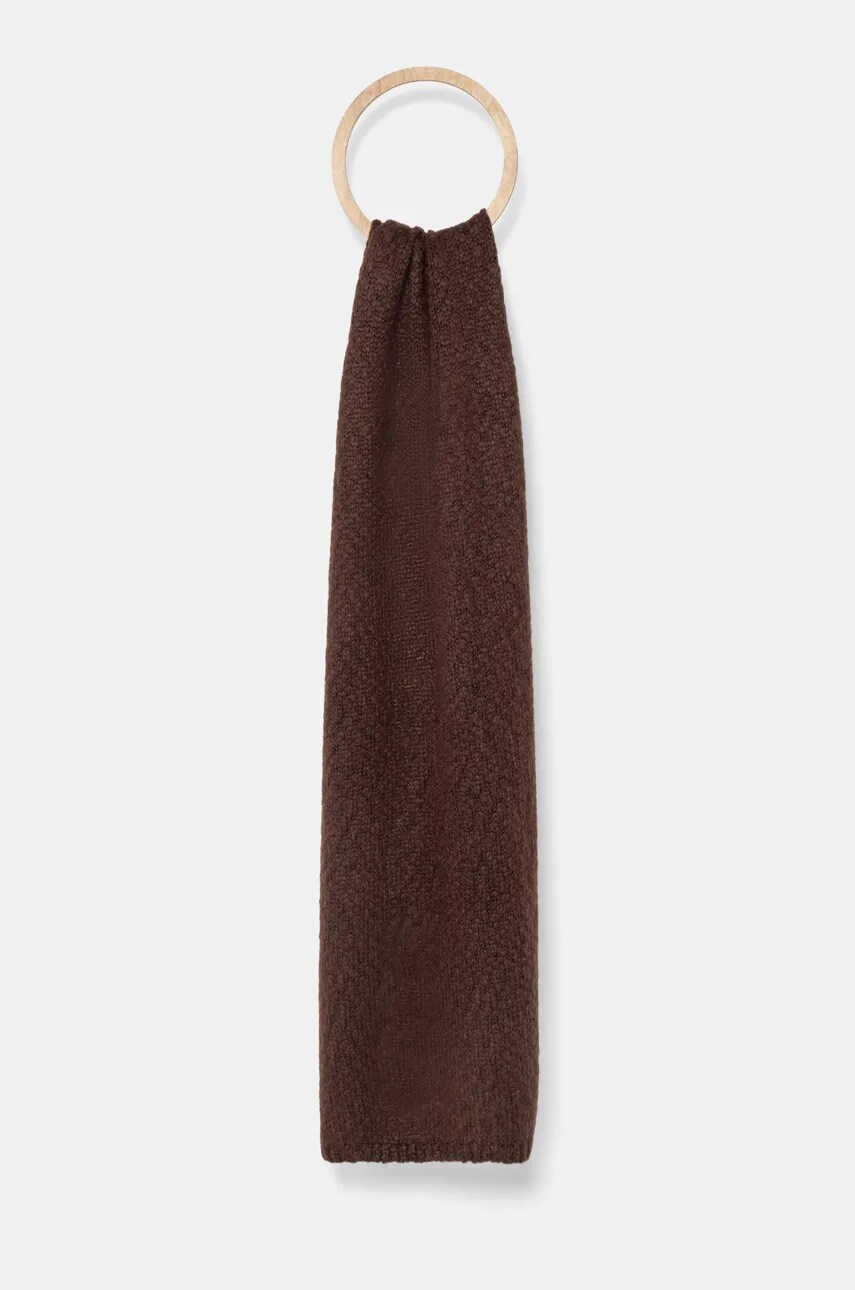 Levně Šátek z vlněné směsi Calvin Klein hnědá barva, hladký, K60K612612