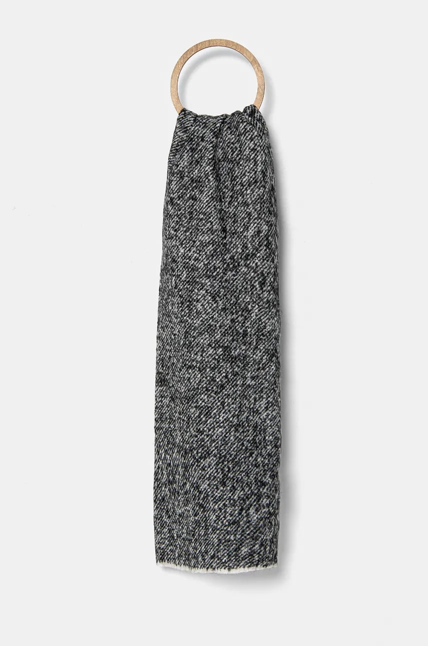 Levně Šátek z vlněné směsi Calvin Klein černá barva, hladký, K60K612613