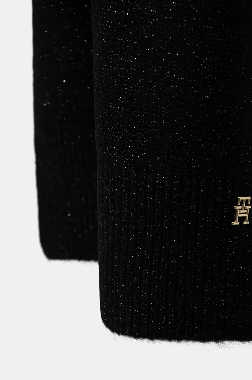 Шарф Tommy Hilfiger женский цвет чёрный меланж AW0AW16646 Шарф Tommy Hilfiger женский цвет чёрный меланж AW0AW16646
