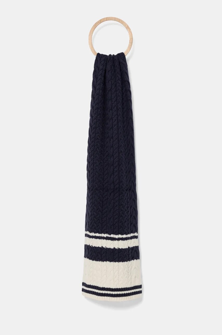 Levně Vlněná šála Tommy Hilfiger tmavomodrá barva, AW0AW16654