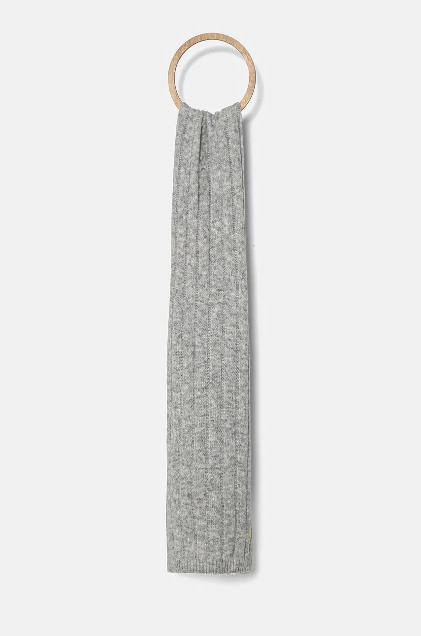 Levně Šála Tommy Hilfiger šedá barva, AW0AW16655