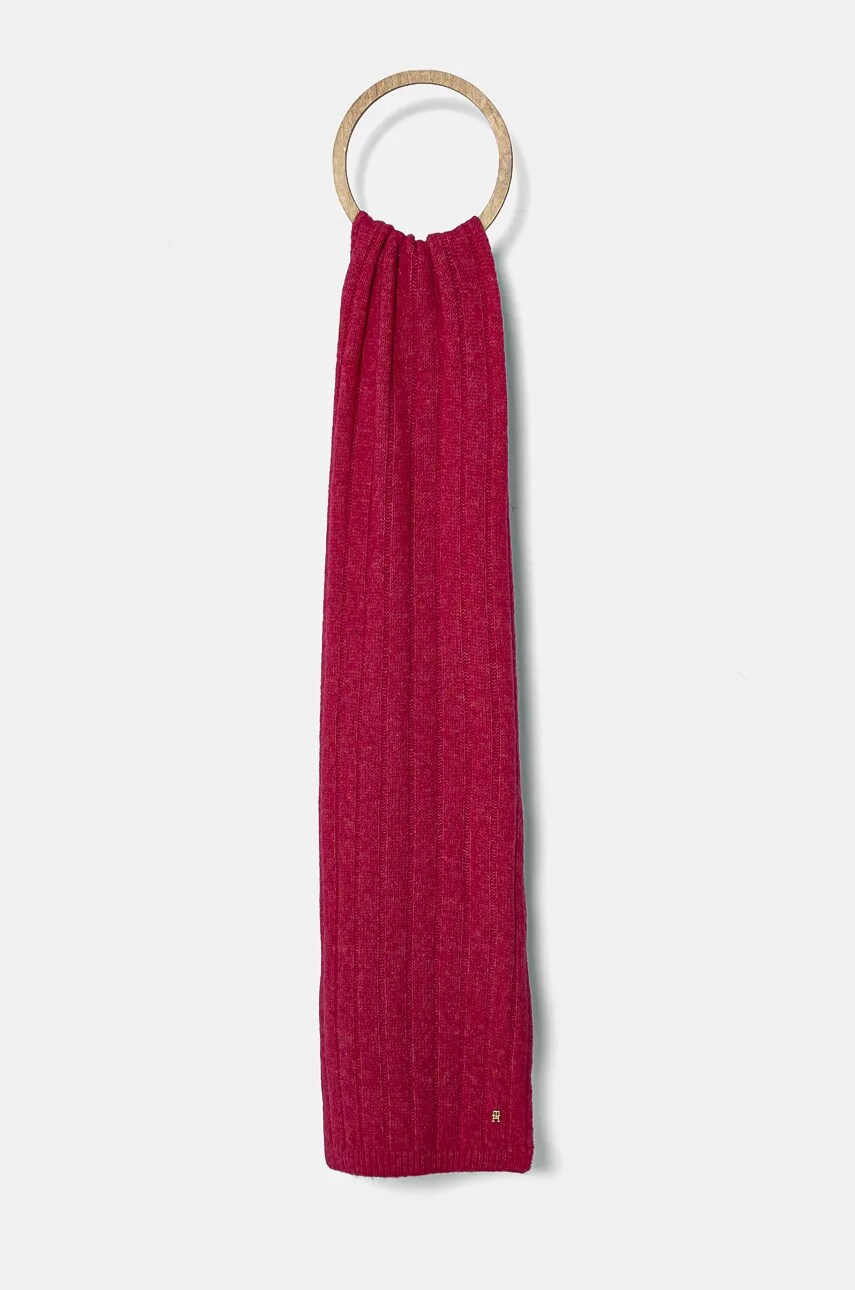 Levně Šála Tommy Hilfiger růžová barva, AW0AW16655