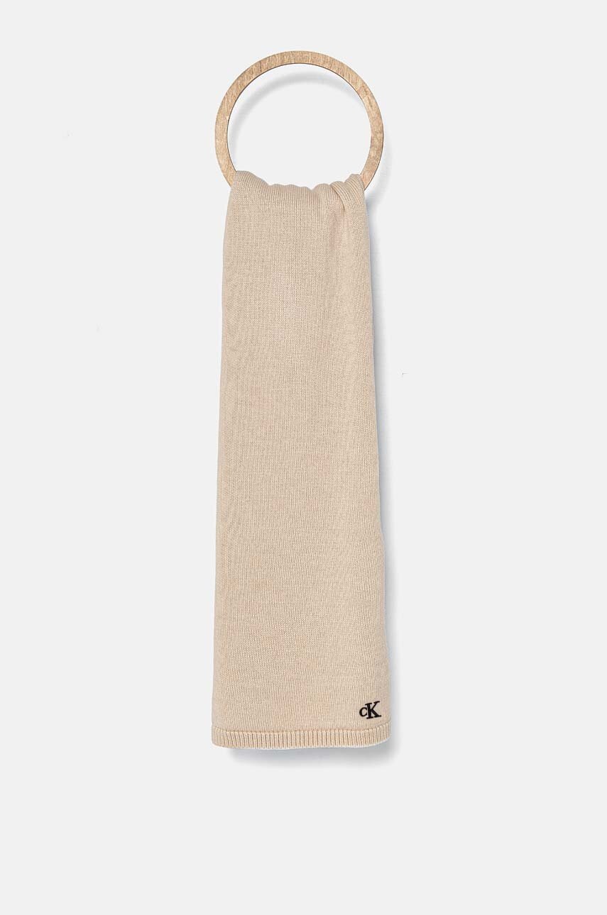 

Шал Calvin Klein Jeans дамски в бежово с изчистен дизайн K60K612662, Бежов