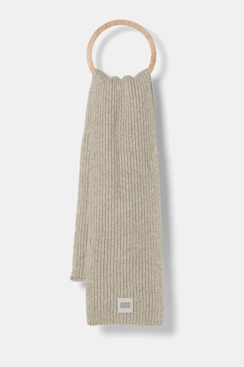 

Шал с вълна UGG в сиво с изчистен дизайн 101106, Сив