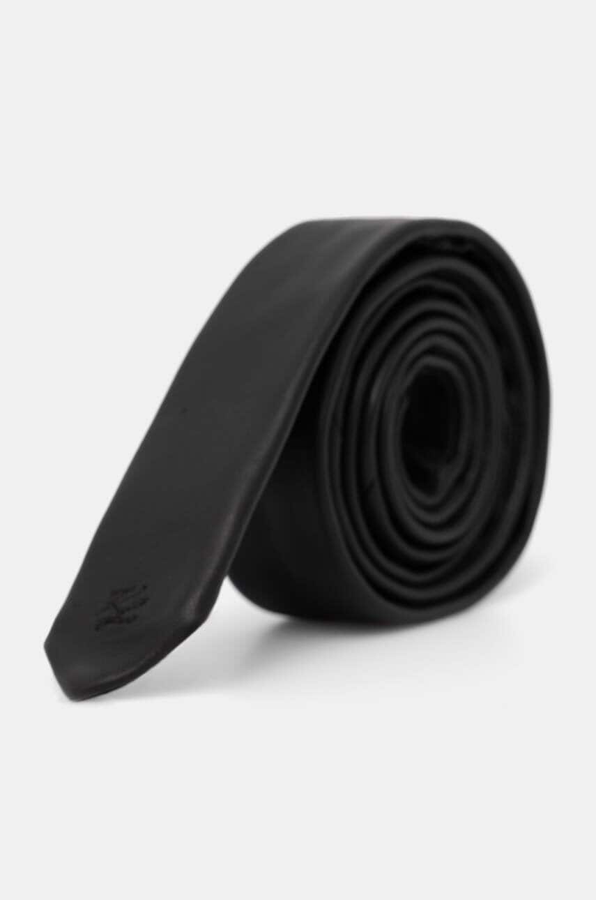 Karl Lagerfeld cravata femei, culoarea negru, neted, 246W3905 Karl Lagerfeld cravata femei, culoarea negru, neted, 246W3905