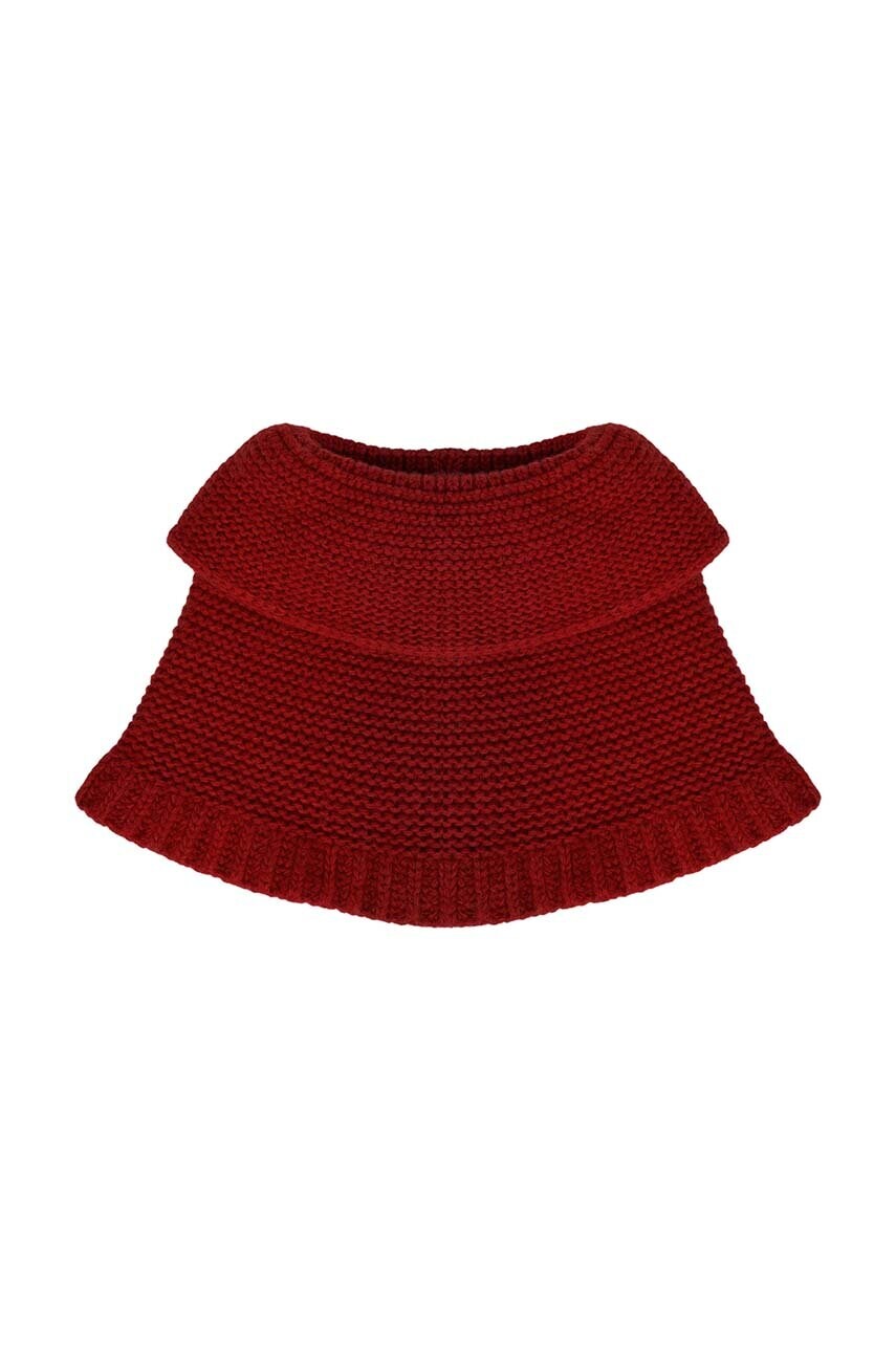 Jamiks fular pentru copii cu amestec de lână EWAN culoarea bordo, neted, JZH412