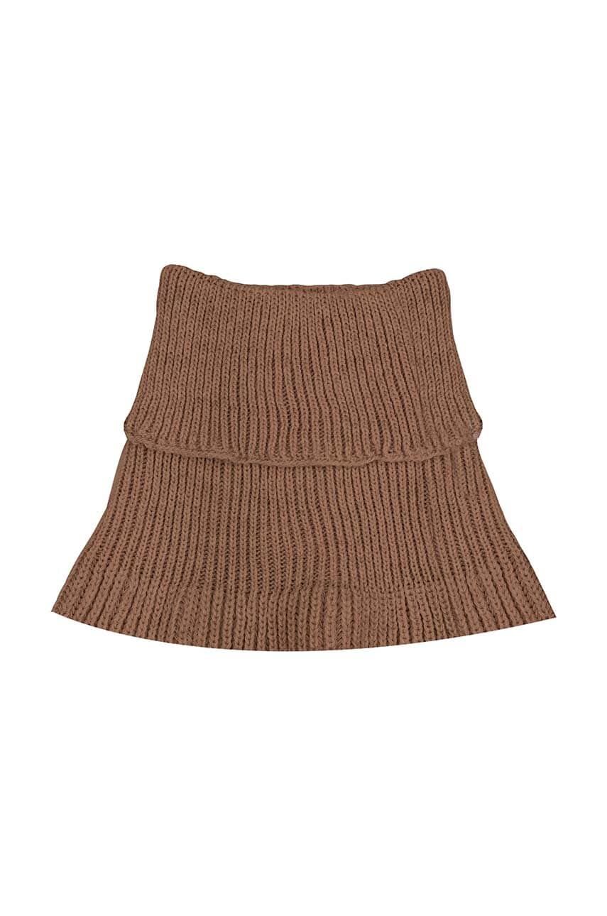 Jamiks fular circular copii FATIMA culoarea maro, neted, JZH399