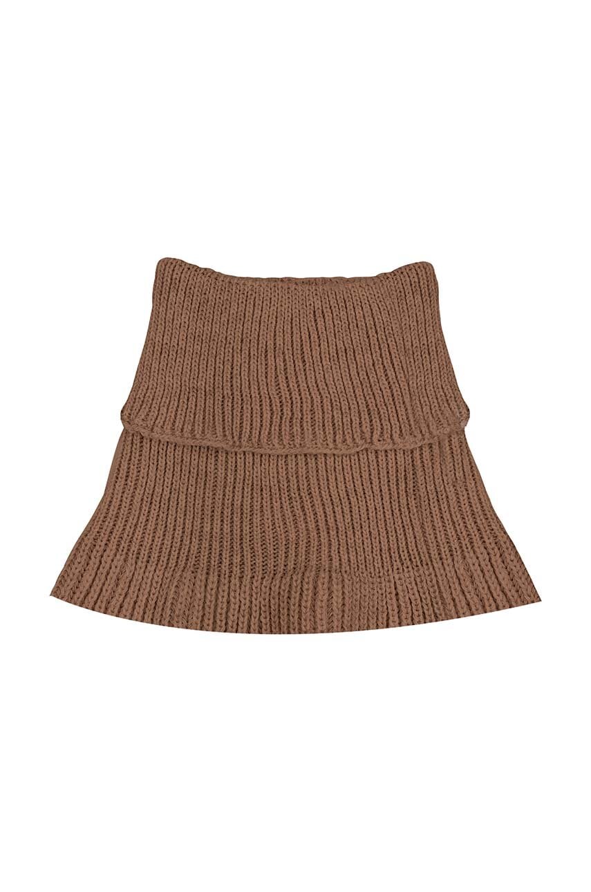 Jamiks fular circular copii FATIMA culoarea maro, neted, JZH399