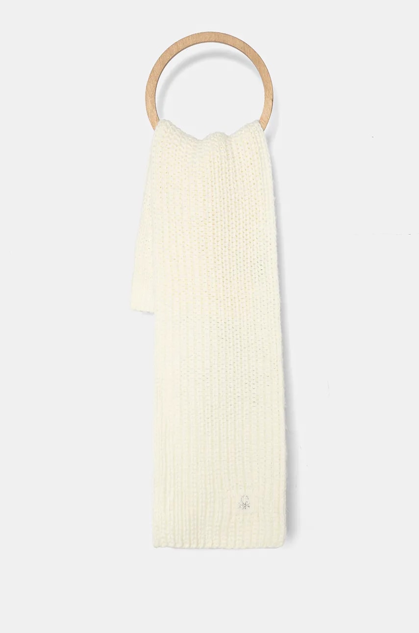 United Colors of Benetton esarfa din lana pentru copii culoarea bej, neted, 105HCU006 United Colors of Benetton esarfa din lana pentru copii culoarea bej, neted, 105HCU006
