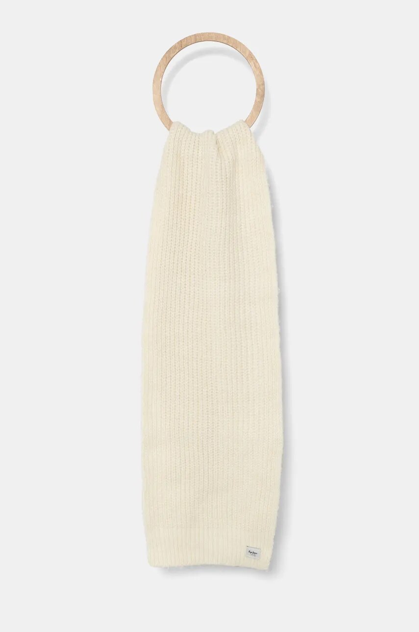Pepe Jeans fular ZOE SCARF culoarea bej, neted, PG060117