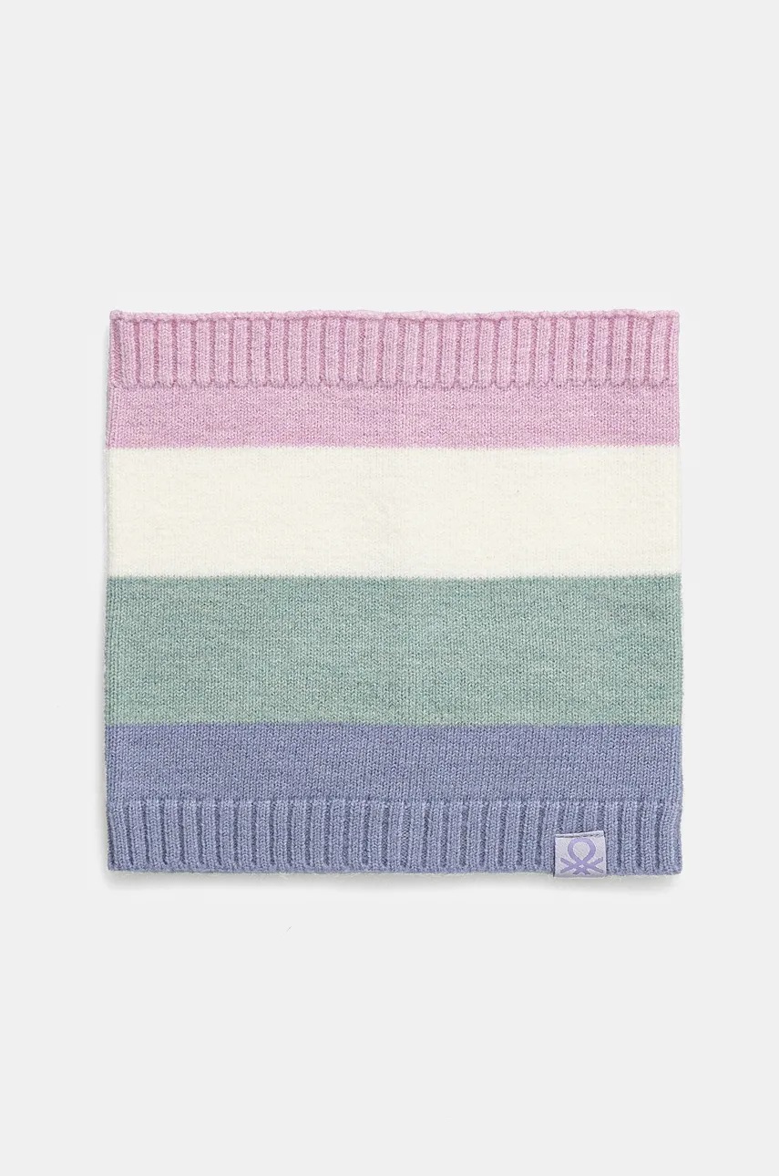

Детски кръгъл шал с вълна United Colors of Benetton в розово с десен 1D9SHU00A, Розов