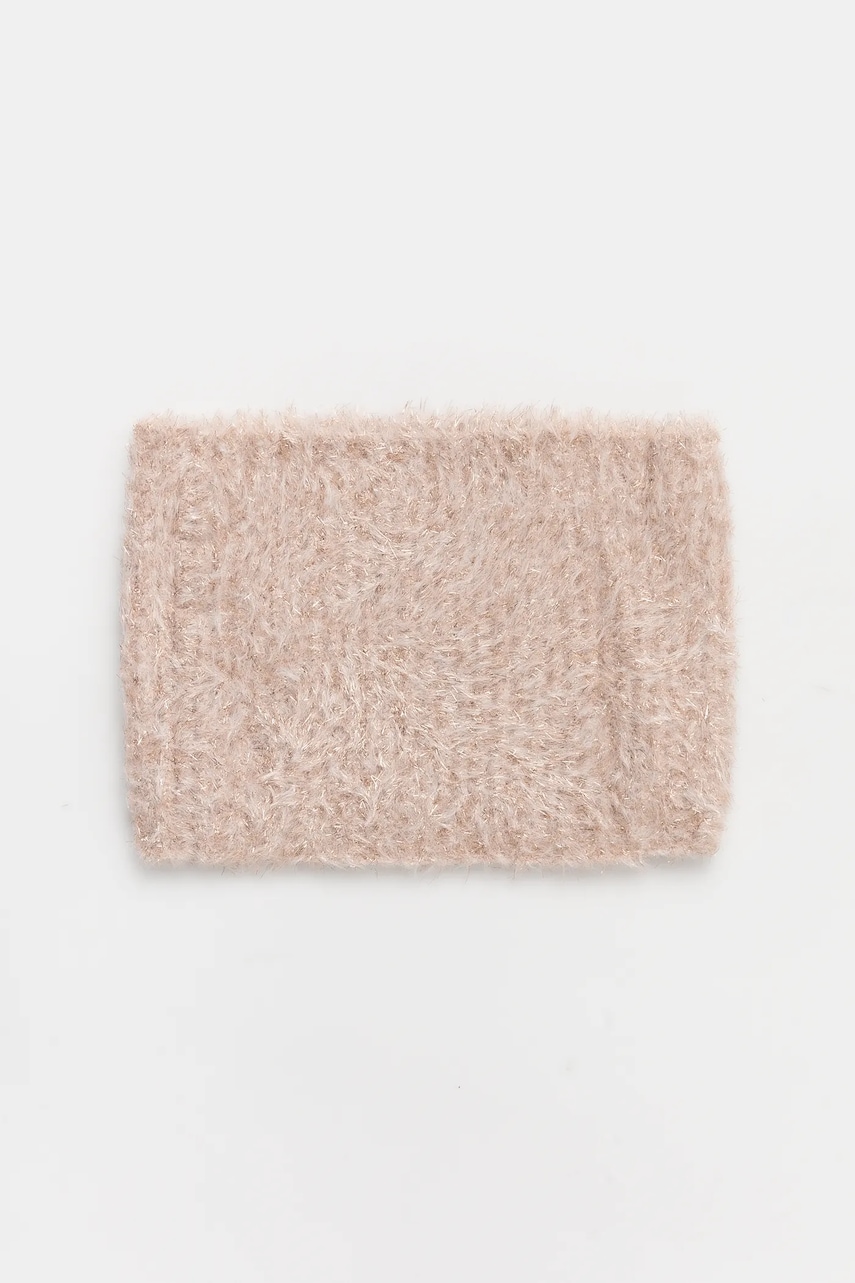 United Colors of Benetton fular impletit culoarea roz, neted, 6FYPCU00T