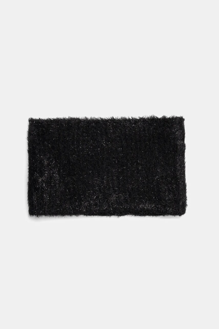 United Colors of Benetton fular impletit culoarea negru, neted, 6FYPCU00T