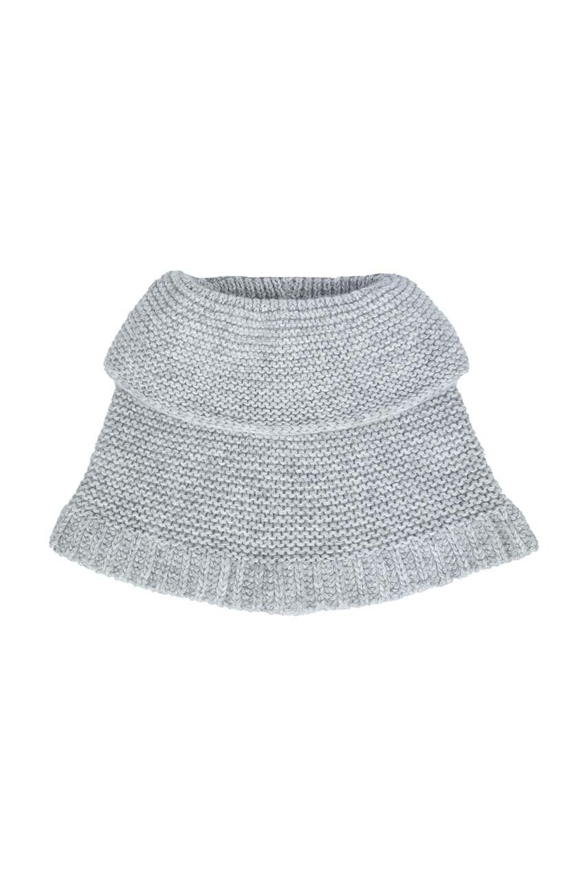 Jamiks fular pentru copii cu amestec de lână EWAN culoarea gri, neted, JZH412