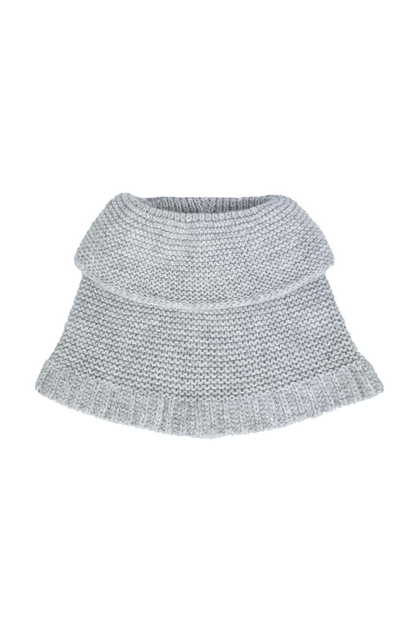 Jamiks fular pentru copii cu amestec de lână EWAN culoarea gri, neted, JZH412