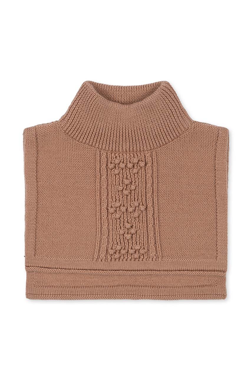 

Детски кръгъл шал от вълна Konges Sløjd CABBY NECKWARMER в кафяво с изчистен дизайн KS101218, Кафяв