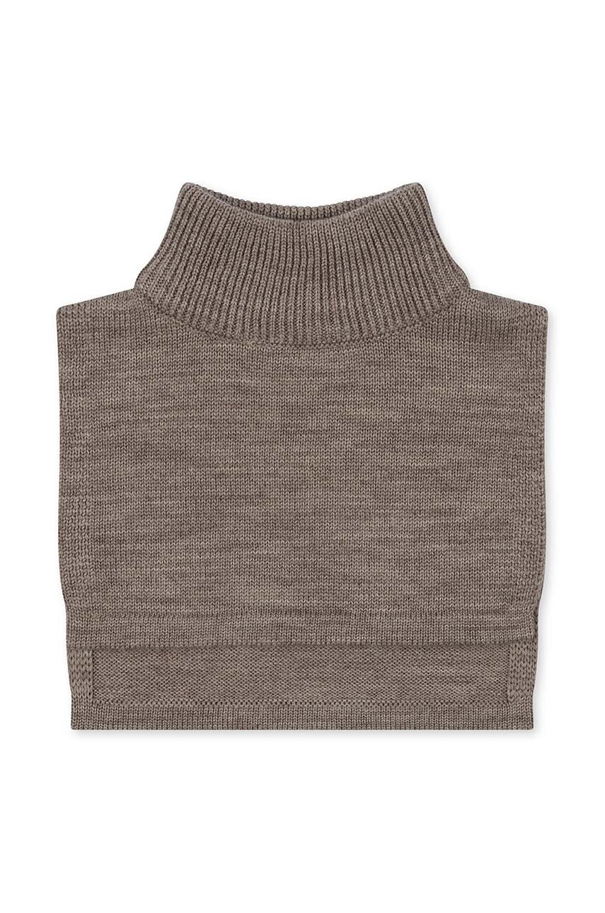 

Детски кръгъл шал от вълна Konges Sløjd LOULI NECKWARMER в кафяво с изчистен дизайн KS101262, Кафяв