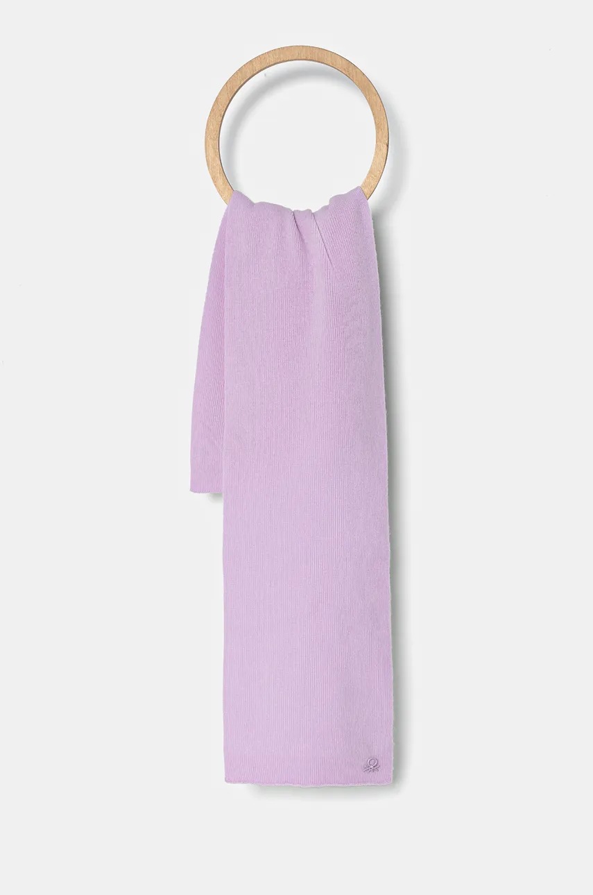 

Детски вълнен шал United Colors of Benetton в лилаво с изчистен дизайн 1044CU00V, Виолетов