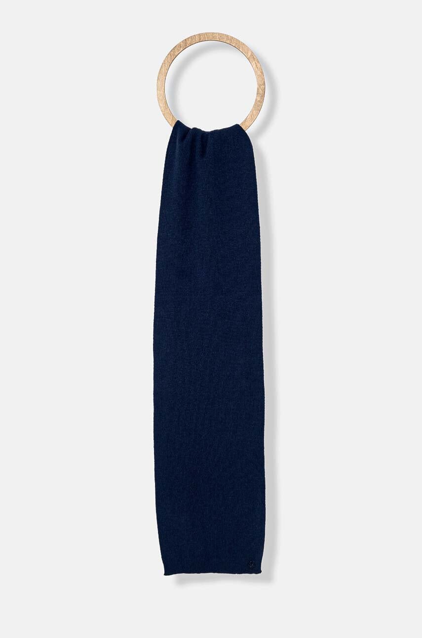 United Colors of Benetton esarfa de lana pentru copii culoarea albastru marin, neted, 1044CU00V