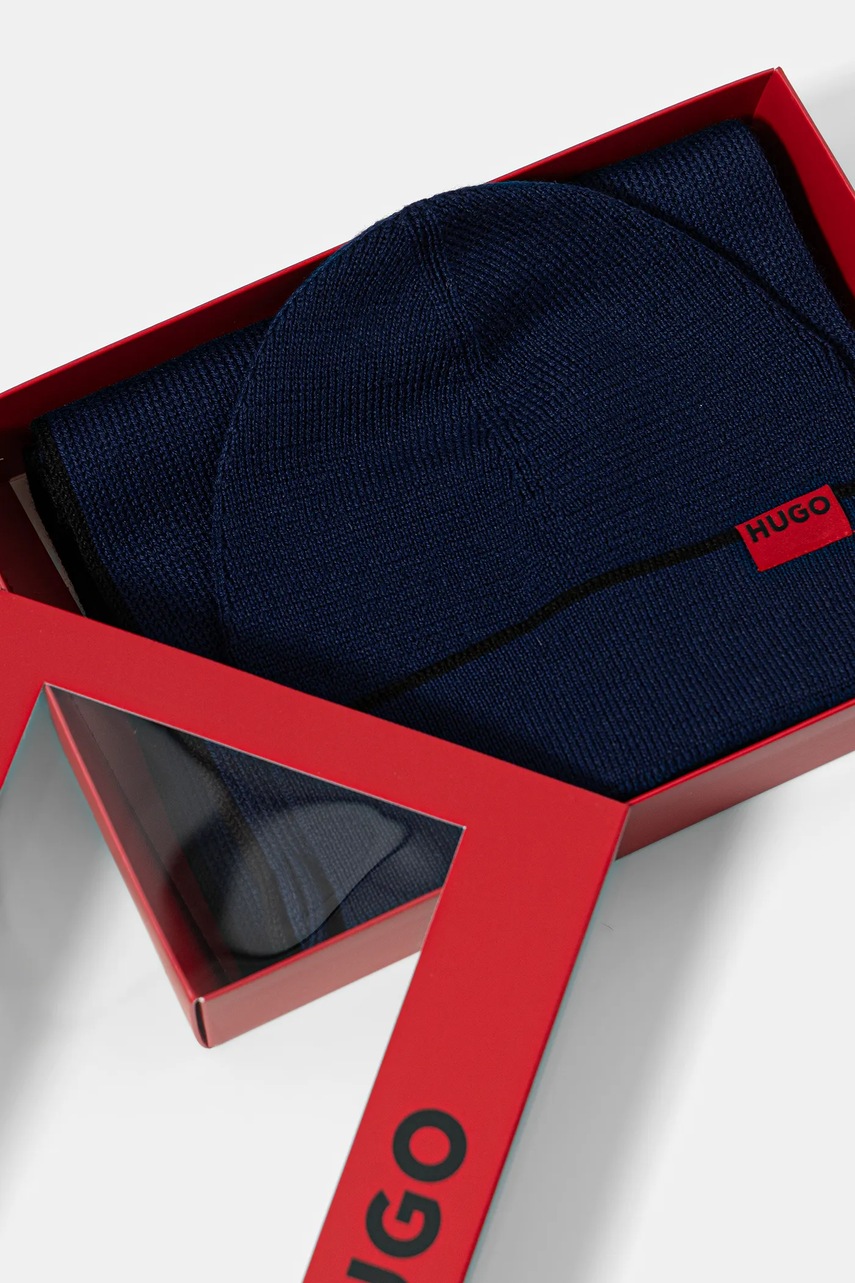 Μάλλινος σκούφος και κασκόλ HUGO Bashinah φωτογραφία