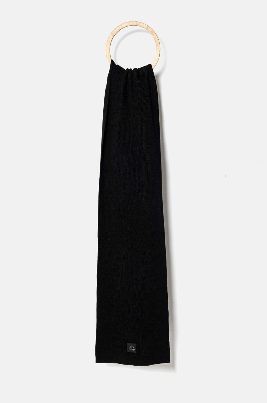 Armani Exchange esarfa din amestec de lana culoarea negru, neted, XM000116 AF10135