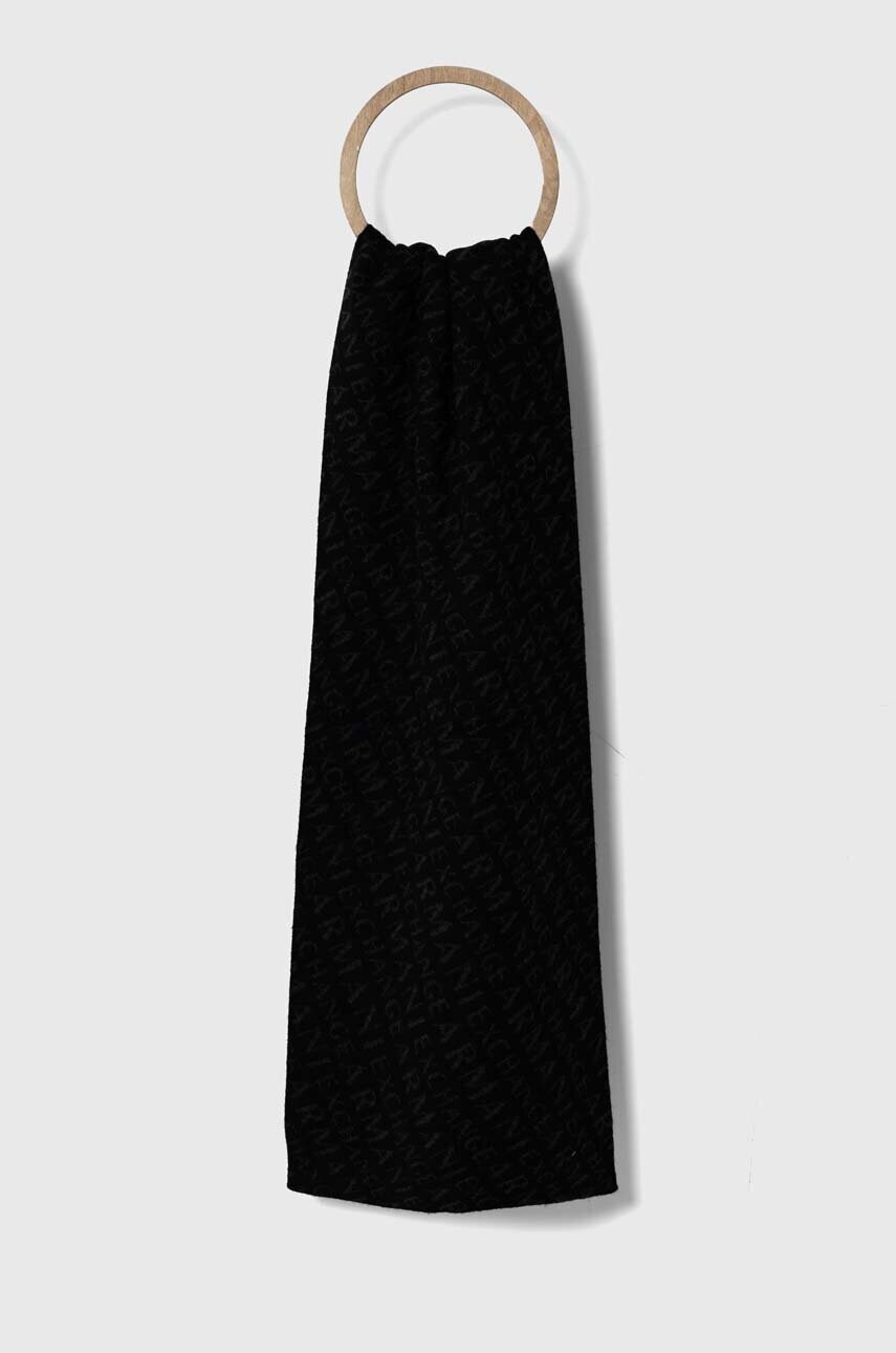 

Шал с вълна Armani Exchange в черно с десен XM000336 AF12274, Черен