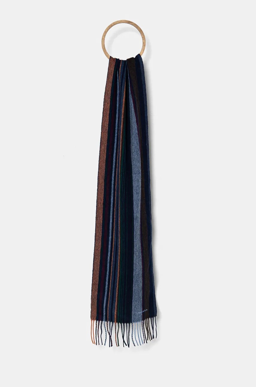 

Вълнен шал PS Paul Smith в тъмносиньо с десен M2A.150K.N074, Тъмносин