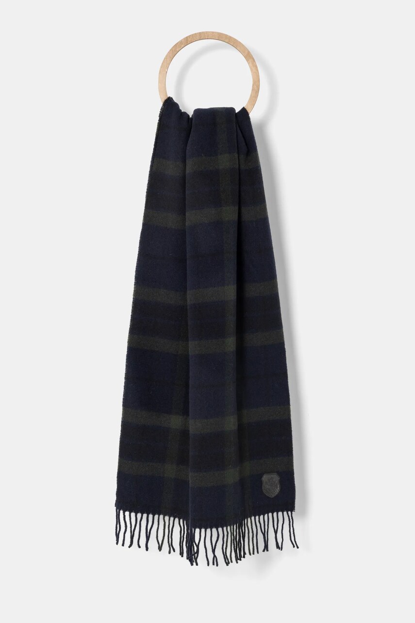 The Kooples esarfa de lana culoarea albastru marin, modelator, AMEC29007K