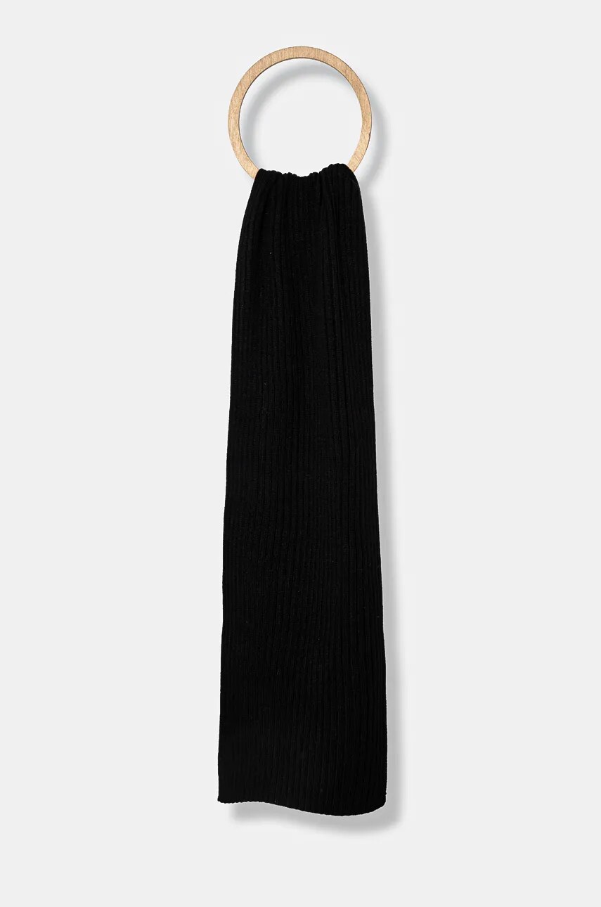 Joop! esarfa de lana culoarea negru, neted, 30033627