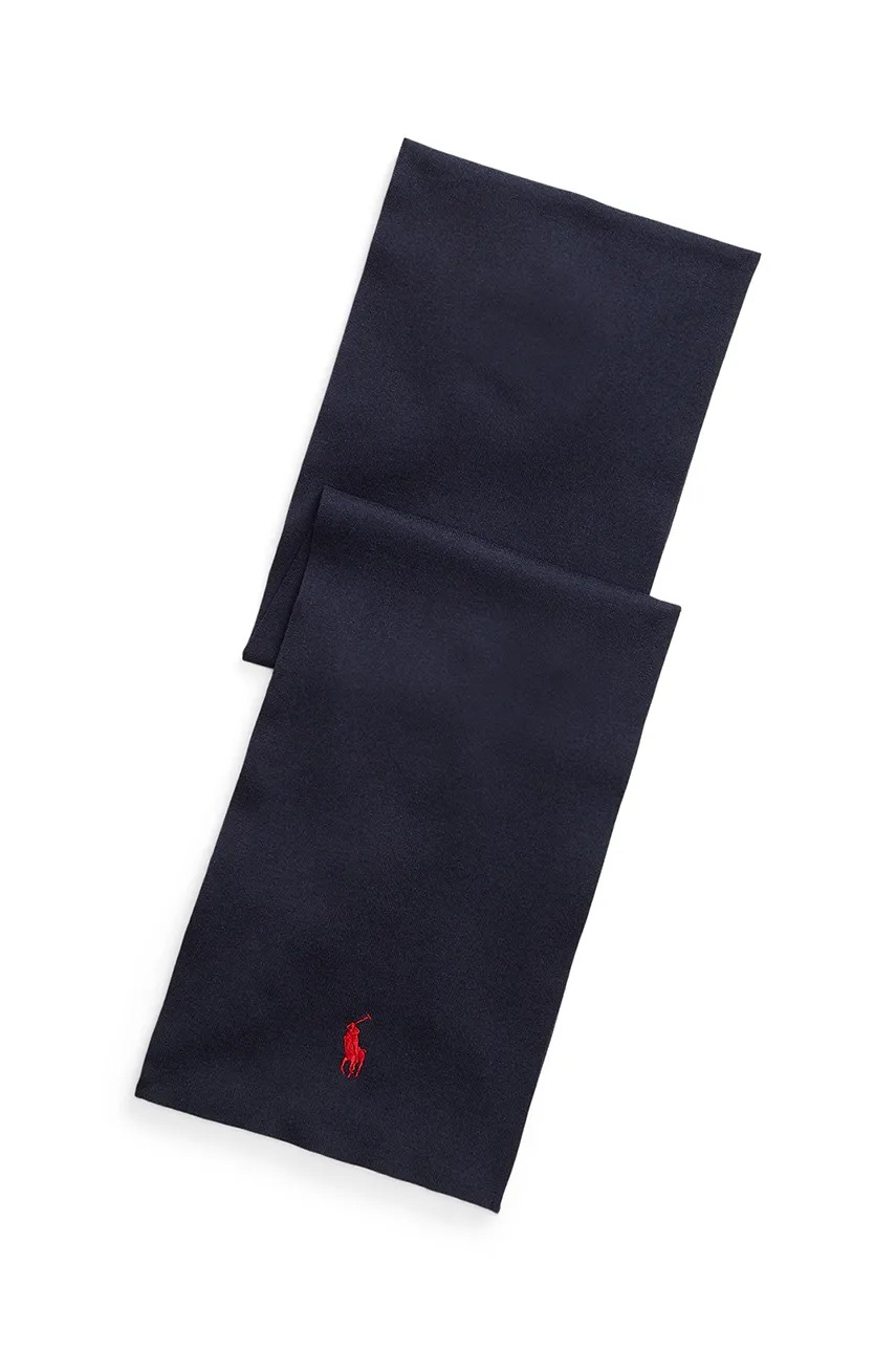

Памучен шал Polo Ralph Lauren в тъмносиньо с изчистен дизайн 710886139, Тъмносин