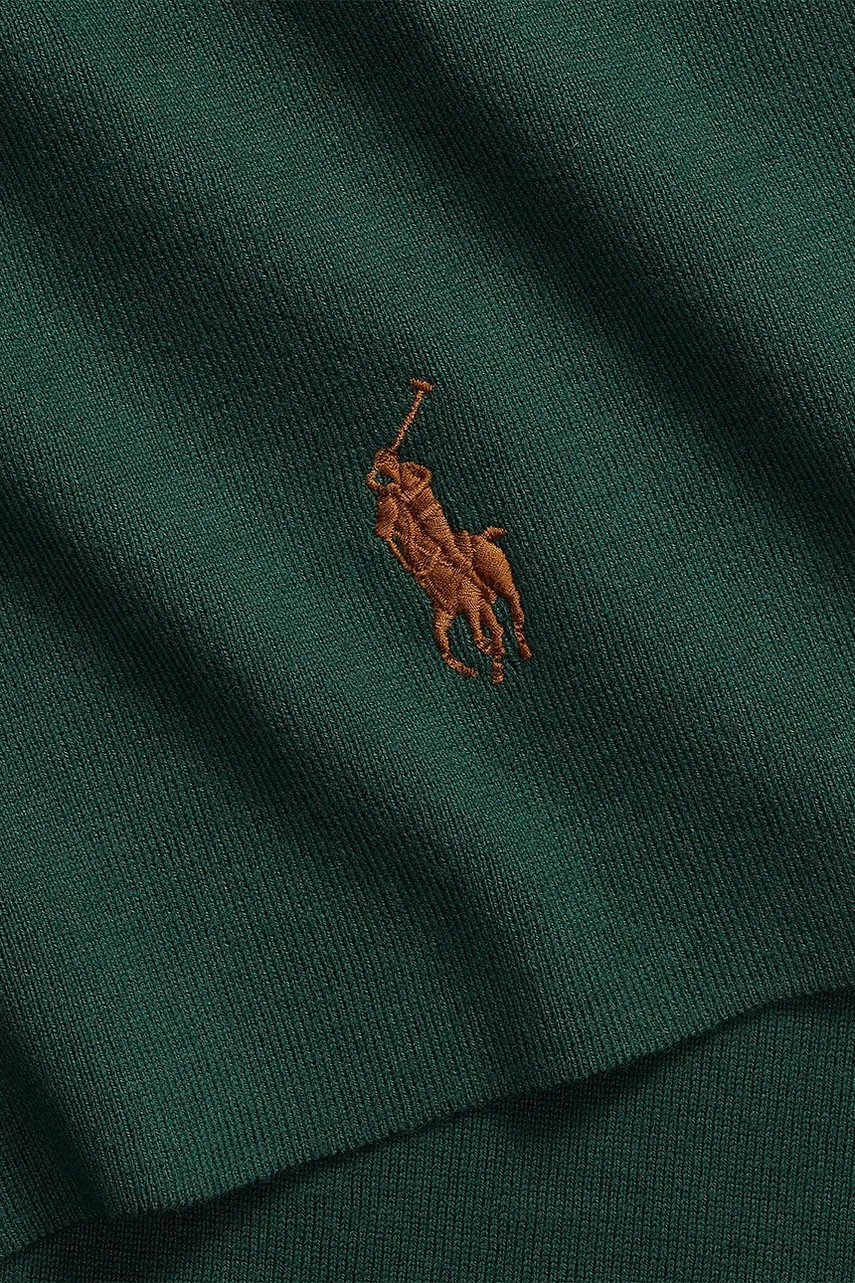 Хлопковый шарф Polo Ralph Lauren цвет коричневый однотонный 710886139