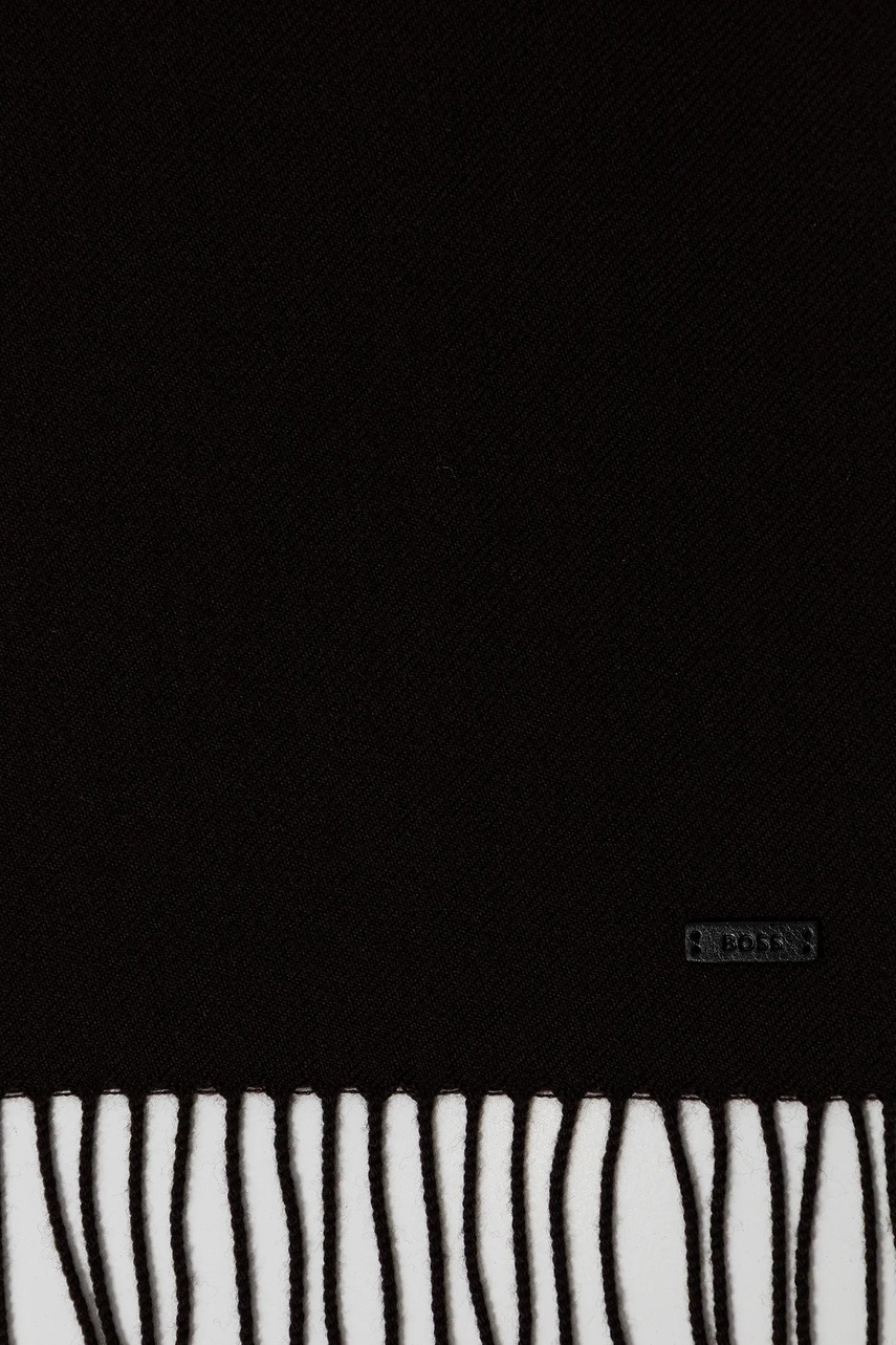 Шерстяной шарф BOSS цвет чёрный однотонная 50517218