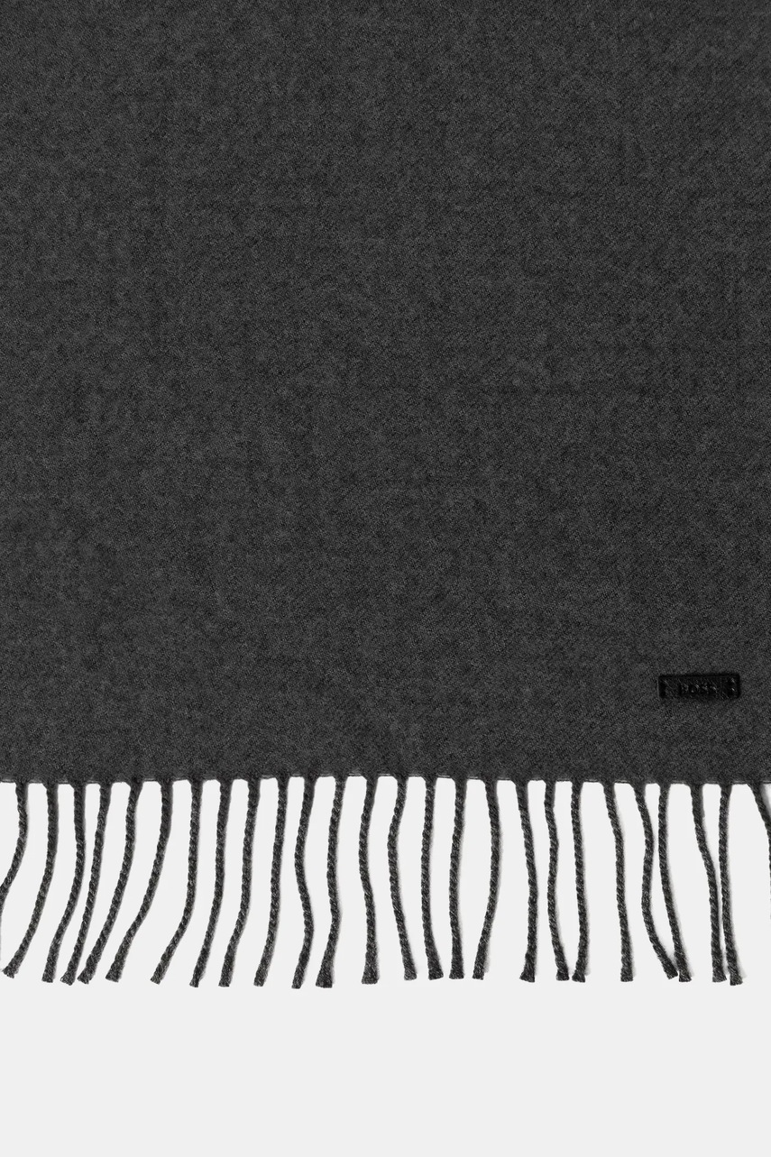Шерстяной шарф BOSS цвет чёрный однотонная 50517218